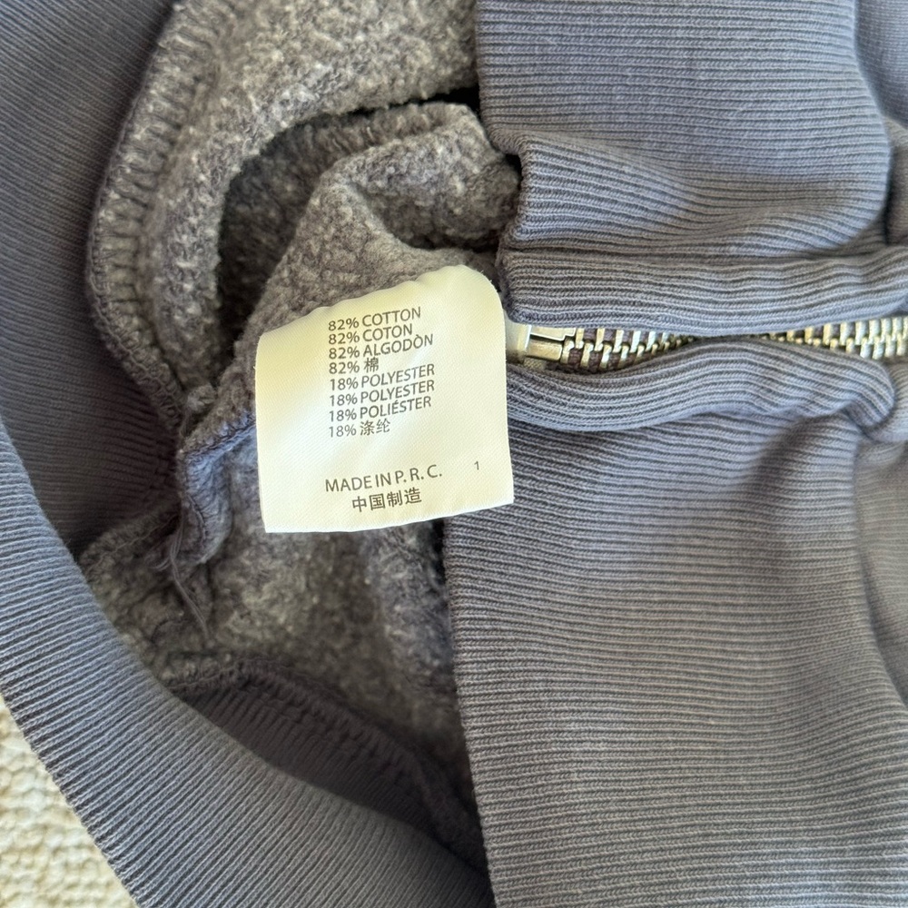 Brandy Melville Cropped Zip-Up Hoodie BUNDLE – Grey & Charcoal | Fleece Lined - Picture 7 of 8